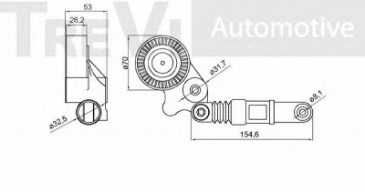 TREVI AUTOMOTIVE ta2208 -  Натяжная планка, поликлиновой ремень